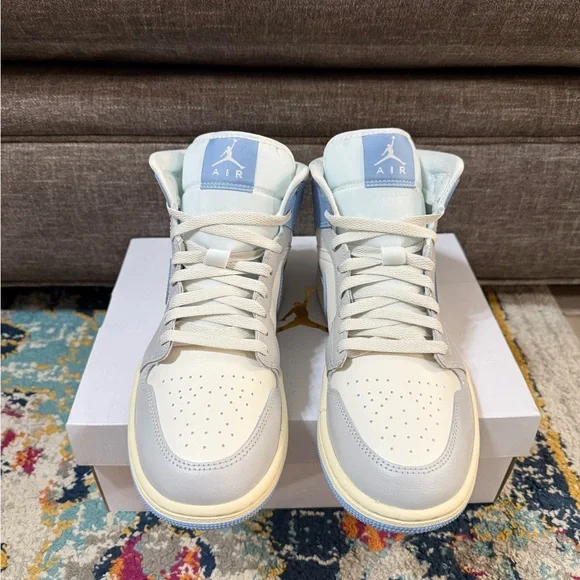Size 9 - Women’s Air Jordan 1 Mid “Psychic Blue Sail Coconut Milk” - Picture 3 of 5